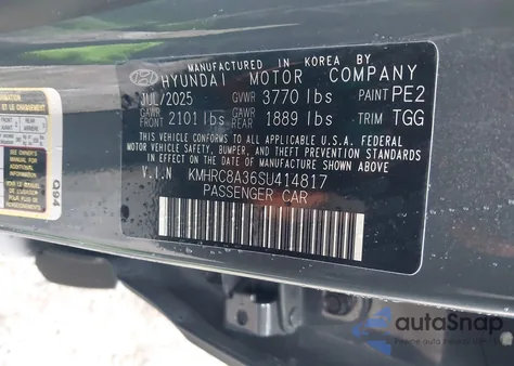 2025 Hyundai Venue Sel from USA, damaged, VIN KMHRC8A36SU414817